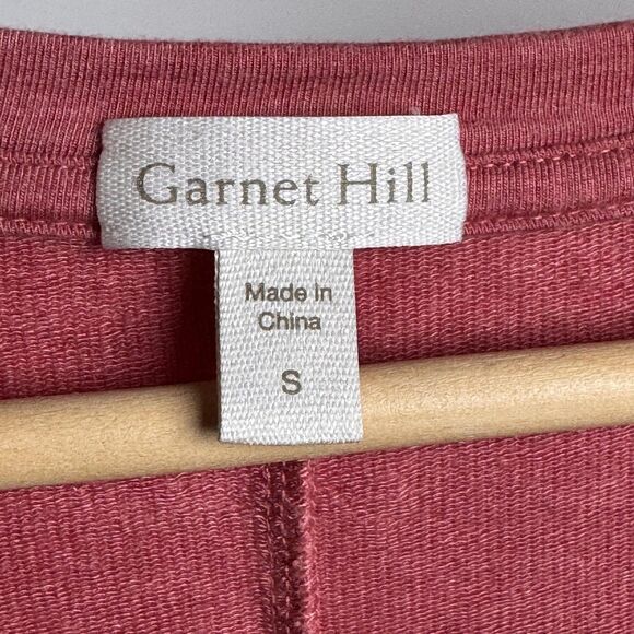 Garnet Hill Tunic Top Womens Small Red Tencel V Neck Stretch Handkerchief Hem - Picture 6 of 15